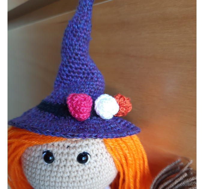 Crochet witch, cute interior doll, Halloween set, fall decorations