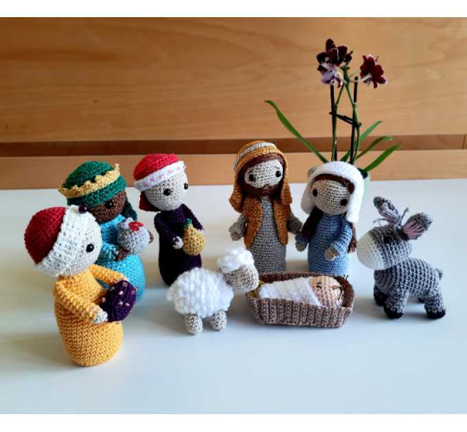 Handcrafted nativity crochet set, little Xmas doll collection