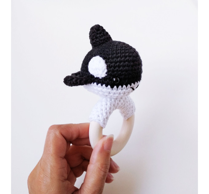 Crochet blue whale baby rattle Xmas baby gift Cotton rattle Whale baby Organic teether Sea Baby shower Baby boy gift Sea ocean tiny animal