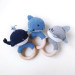 Crochet blue whale baby rattle Xmas baby gift Cotton rattle Whale baby Organic teether Sea Baby shower Baby boy gift Sea ocean tiny animal