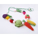 Teething necklace Busy baby Motor skills Montessori toddler Vegan gift Sling nursing toy Breastfeeding Crochet vegetable Necklace for mom