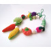 Teething necklace Busy baby Motor skills Montessori toddler Vegan gift Sling nursing toy Breastfeeding Crochet vegetable Necklace for mom