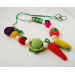 Teething necklace Busy baby Motor skills Montessori toddler Vegan gift Sling nursing toy Breastfeeding Crochet vegetable Necklace for mom