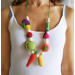 Teething necklace Busy baby Motor skills Montessori toddler Vegan gift Sling nursing toy Breastfeeding Crochet vegetable Necklace for mom