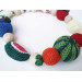 Nursing teething fruit necklace Montessori activity busy baby toy sling Mommy eco Little girl necklace Breastfeeding toy Baby shower gift
