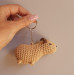 Crochet capybara car rearview mirror charm, handmade keychain, friendship gift