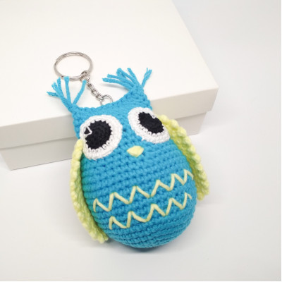 Owl keychain crochet Bag charm Mama owl best friend keychain Teacher friendship gift Valentine gift for wife