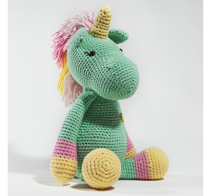 Crochet mint unicorn art doll Mint unicorn gifts