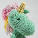 Crochet mint unicorn art doll Mint unicorn gifts
