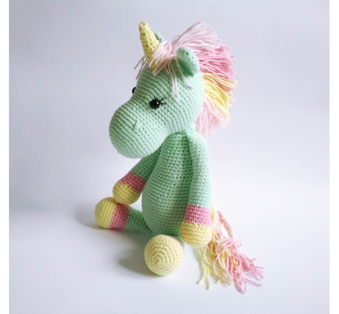 Crochet mint unicorn art doll Mint unicorn gifts