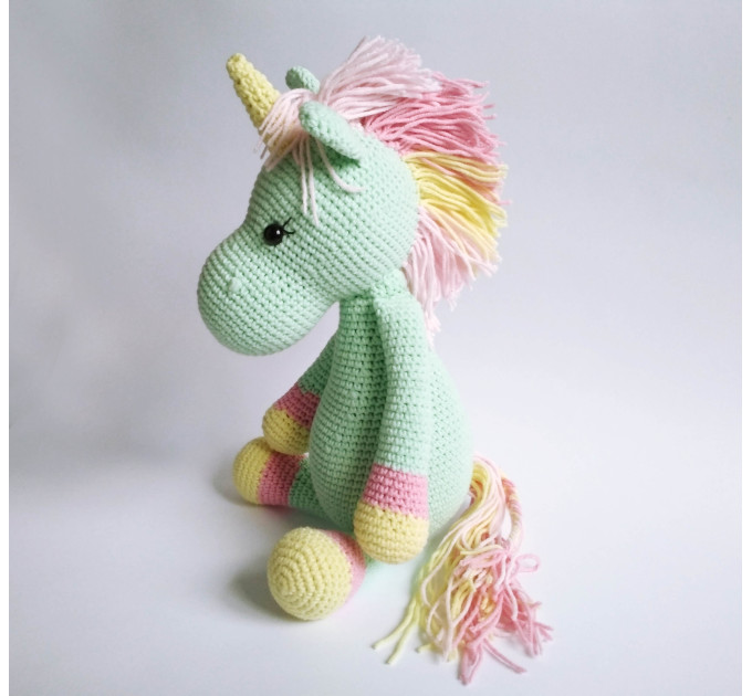 Crochet mint unicorn art doll Mint unicorn gifts