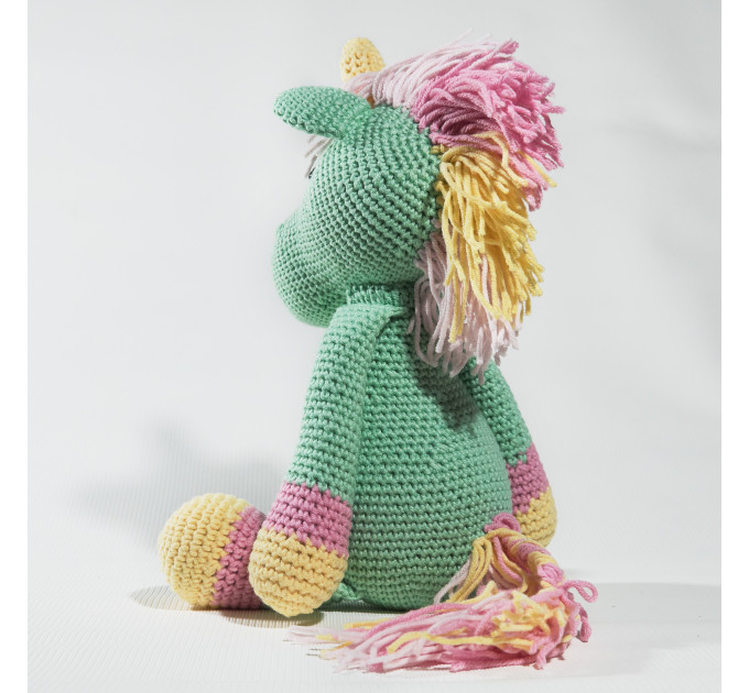 Crochet mint unicorn art doll Mint unicorn gifts