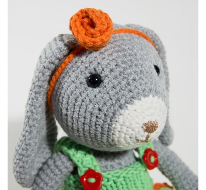 Crochet rabbit bunny plush Stuffed animal art doll Personalized easter 5 year old girl