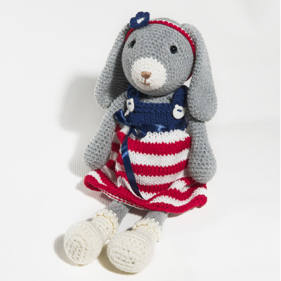 Crochet rabbit bunny plush Stuffed animal art doll Personalized easter 5 year old girl