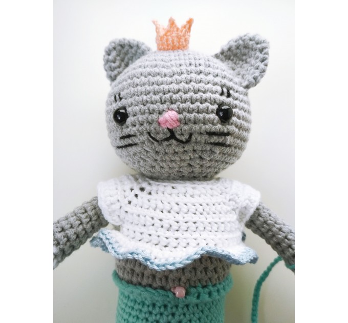 Purrmaid crochet cat meowmaid doll Lucky cat plush birthday gift ideas Teen girl gifts 5th birthday girl gifts for kids