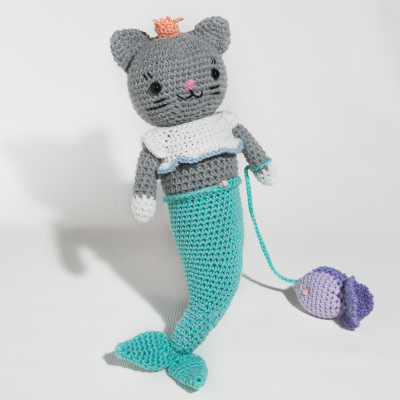 Purrmaid crochet cat meowmaid doll Lucky cat plush birthday gift ideas Teen girl gifts 5th birthday girl gifts for kids