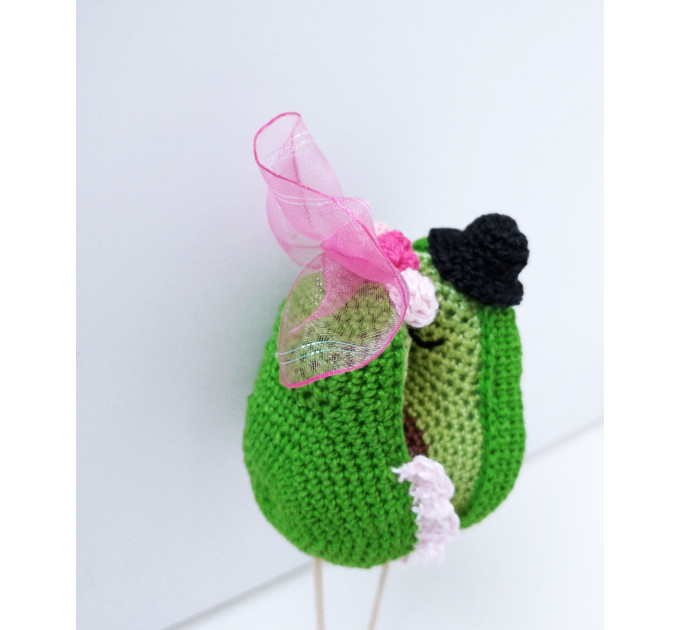 Avocado plush romantic wedding cake topper Funny green cake topper Rustic Wedding decoration cake Funny Engagement gift romantic crochet